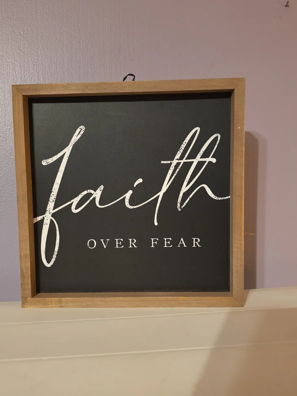 Faith Over Fear Black Wall Decor